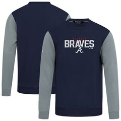 Navy Atlanta Braves Levelwear Throwback Ultimate Carve Sweatshirt