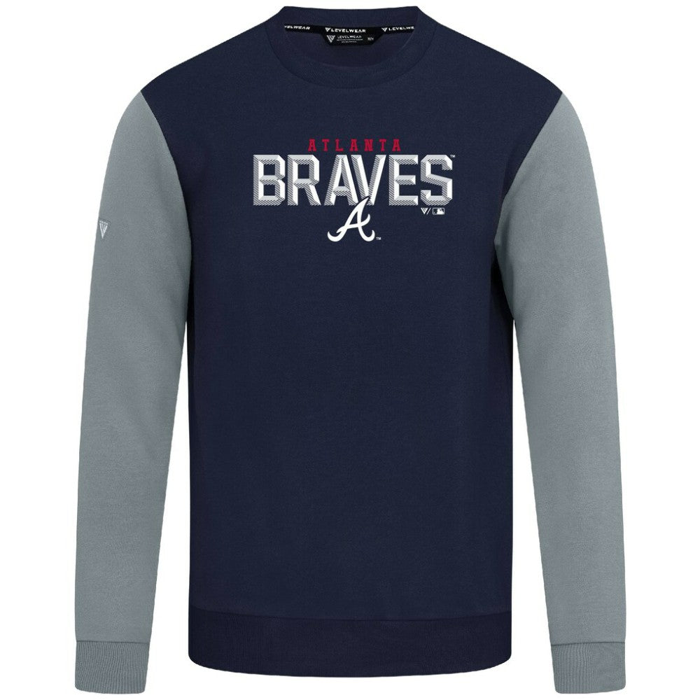 Navy Atlanta Braves Levelwear Throwback Ultimate Carve Sweatshirt