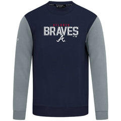 Navy Atlanta Braves Levelwear Throwback Ultimate Carve Sweatshirt