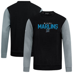 Black Miami Marlins Levelwear Throwback Ultimate Carve Sweatshirt