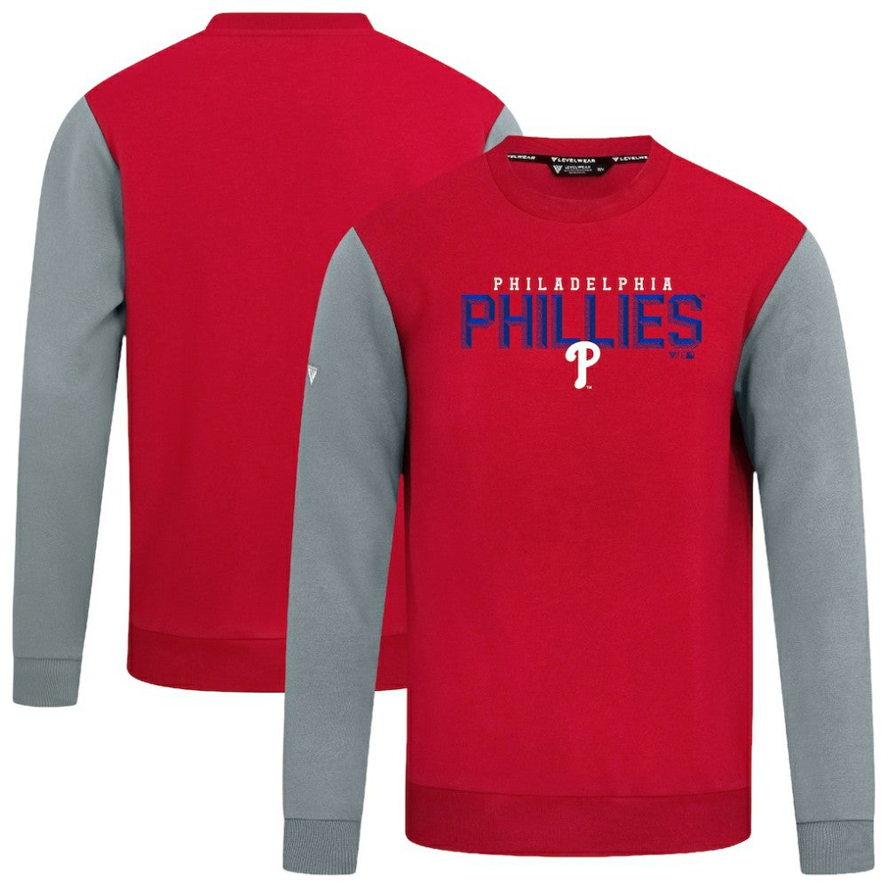 Red Philadelphia Phillies Levelwear Throwback Ultimate Carve Sweatshirt