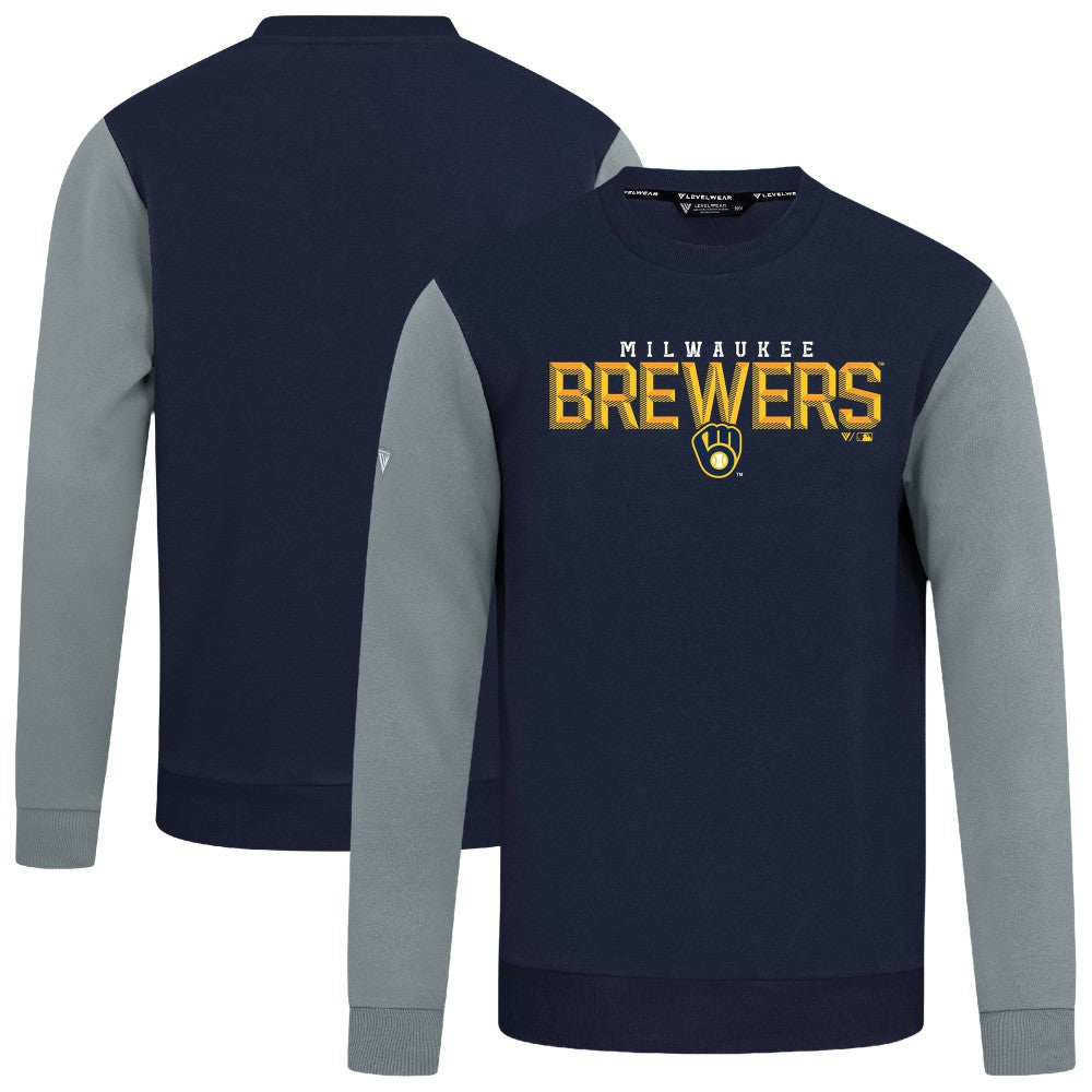 Navy Milwaukee Brewers Levelwear Throwback Ultimate Carve Sweatshirt