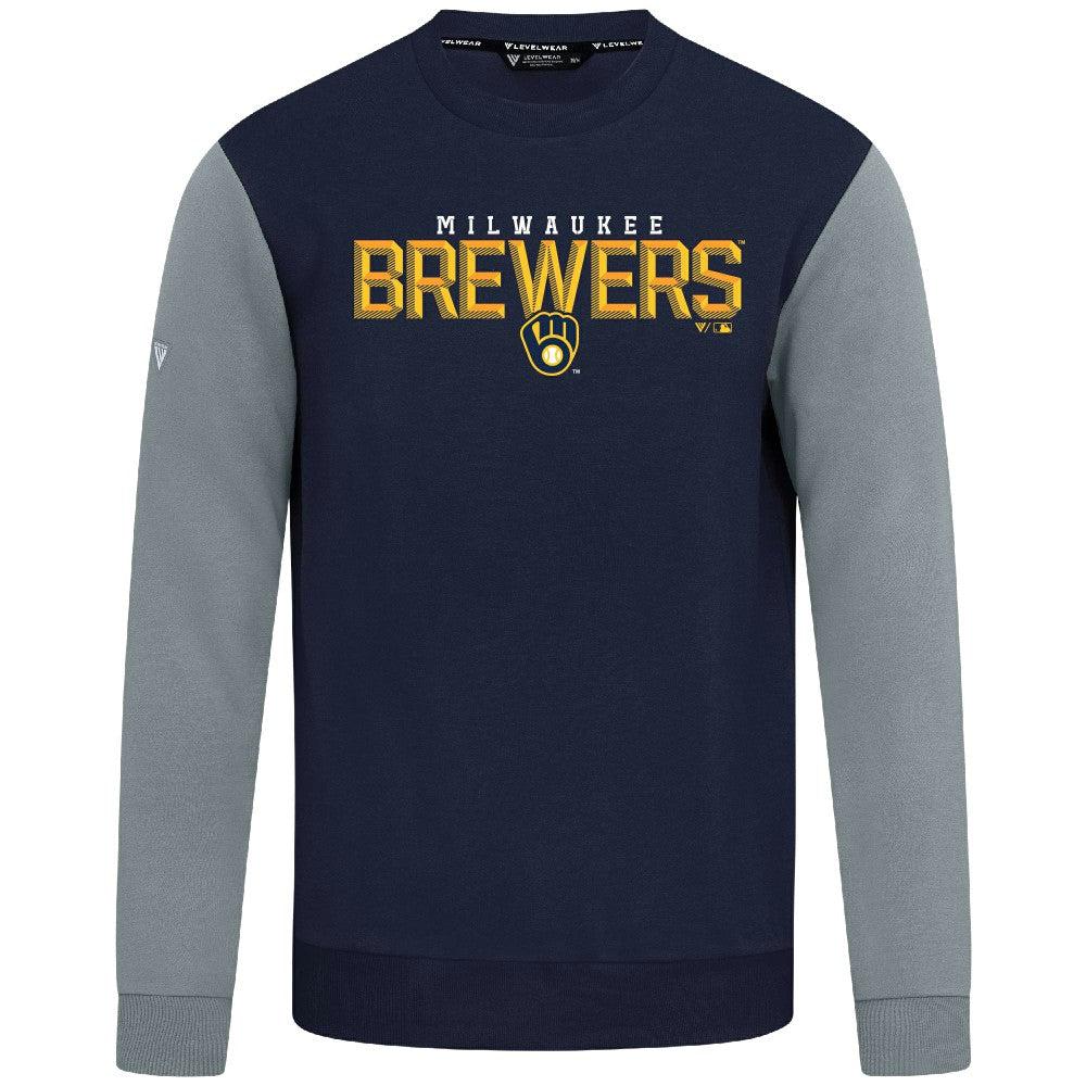 Navy Milwaukee Brewers Levelwear Throwback Ultimate Carve Sweatshirt