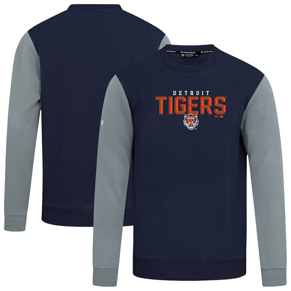 Navy Detroit Tigers Levelwear Throwback Ultimate Carve Sweatshirt
