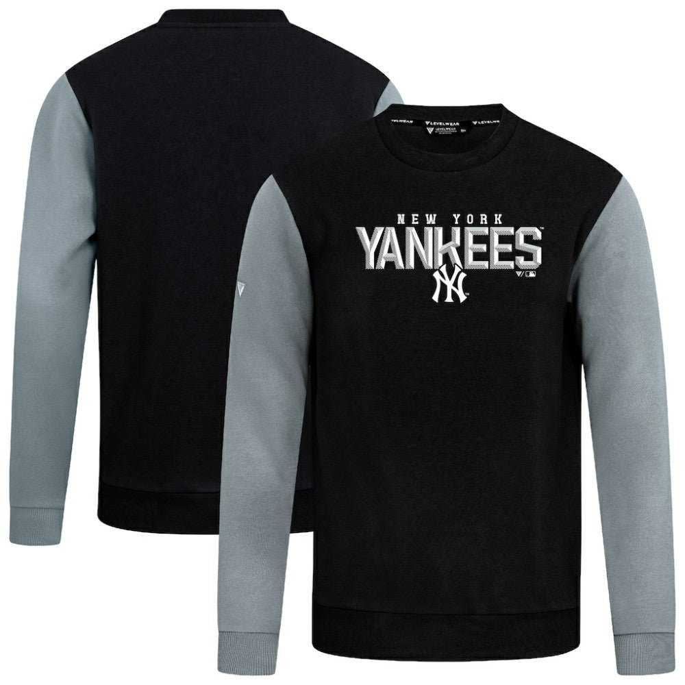 Black New York Yankees Levelwear Throwback Ultimate Carve Sweatshirt