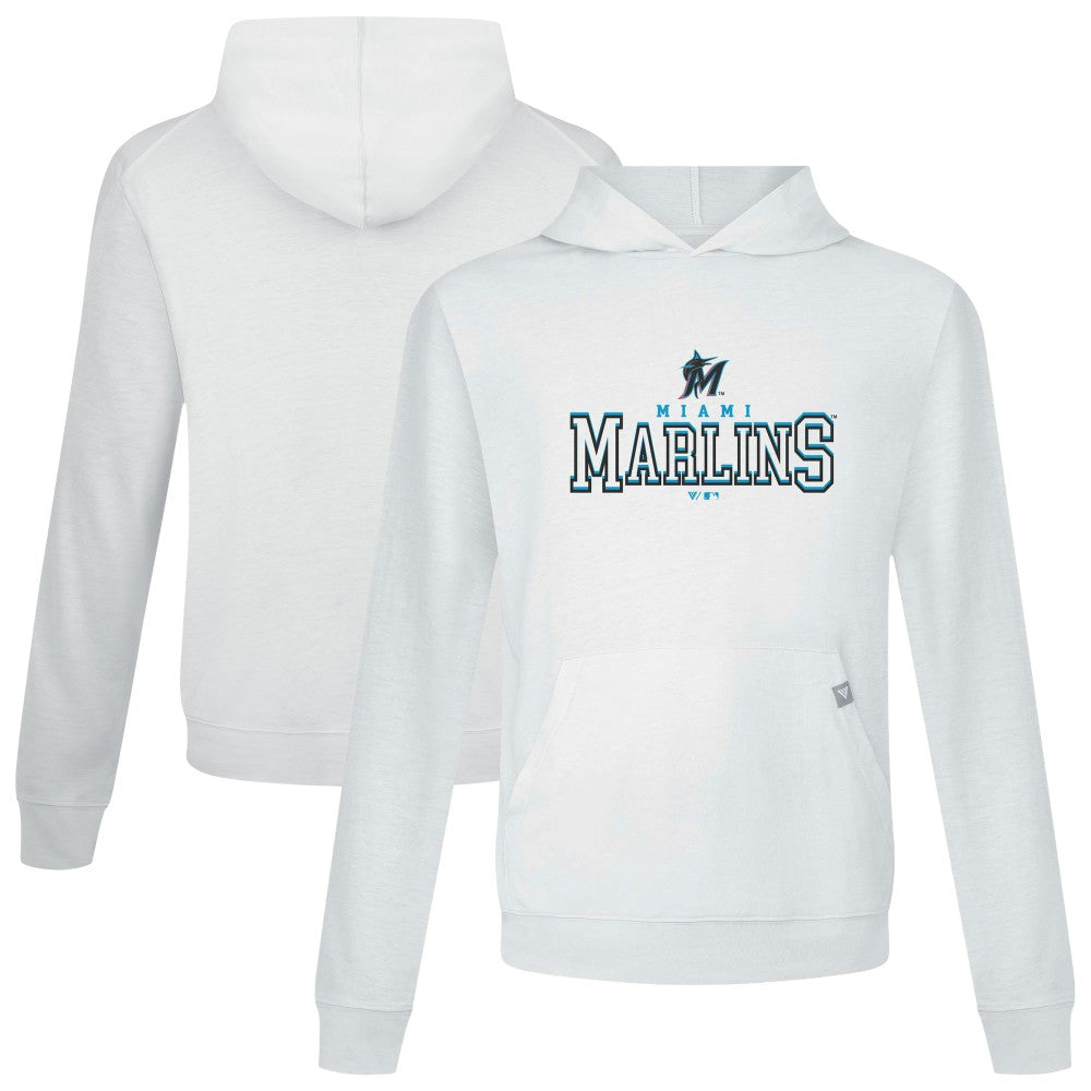 White Miami Marlins Levelwear Relay Journey Pullover Hoodie