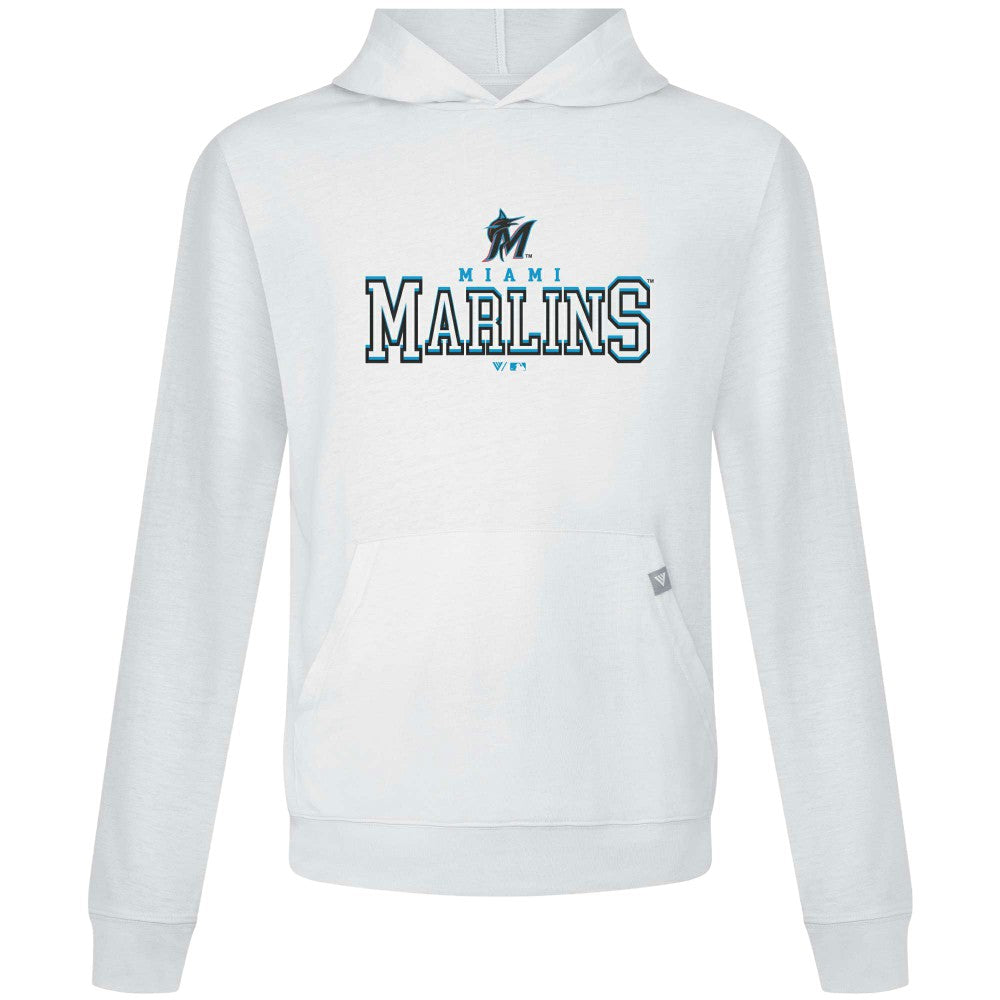 White Miami Marlins Levelwear Relay Journey Pullover Hoodie