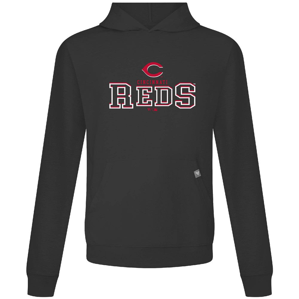 Black Cincinnati Reds Levelwear Relay Journey Pullover Hoodie