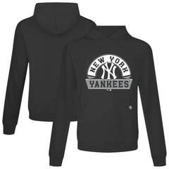 Black New York Yankees Levelwear Relay Banner Arch Pullover Hoodie