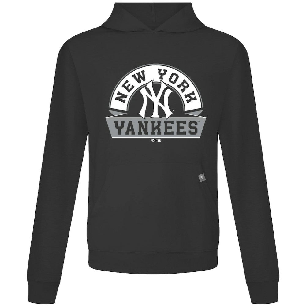 Black New York Yankees Levelwear Relay Banner Arch Pullover Hoodie
