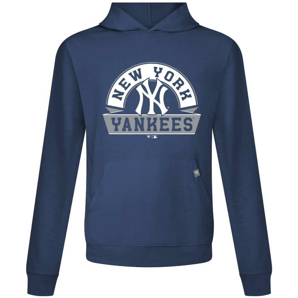 Navy New York Yankees Levelwear Relay Banner Arch Pullover Hoodie