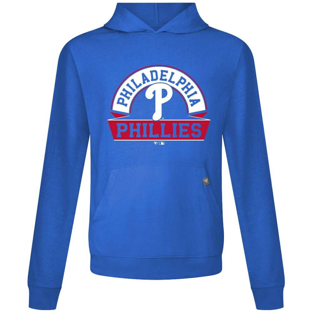 Royal Philadelphia Phillies Levelwear Relay Banner Arch Pullover Hoodie