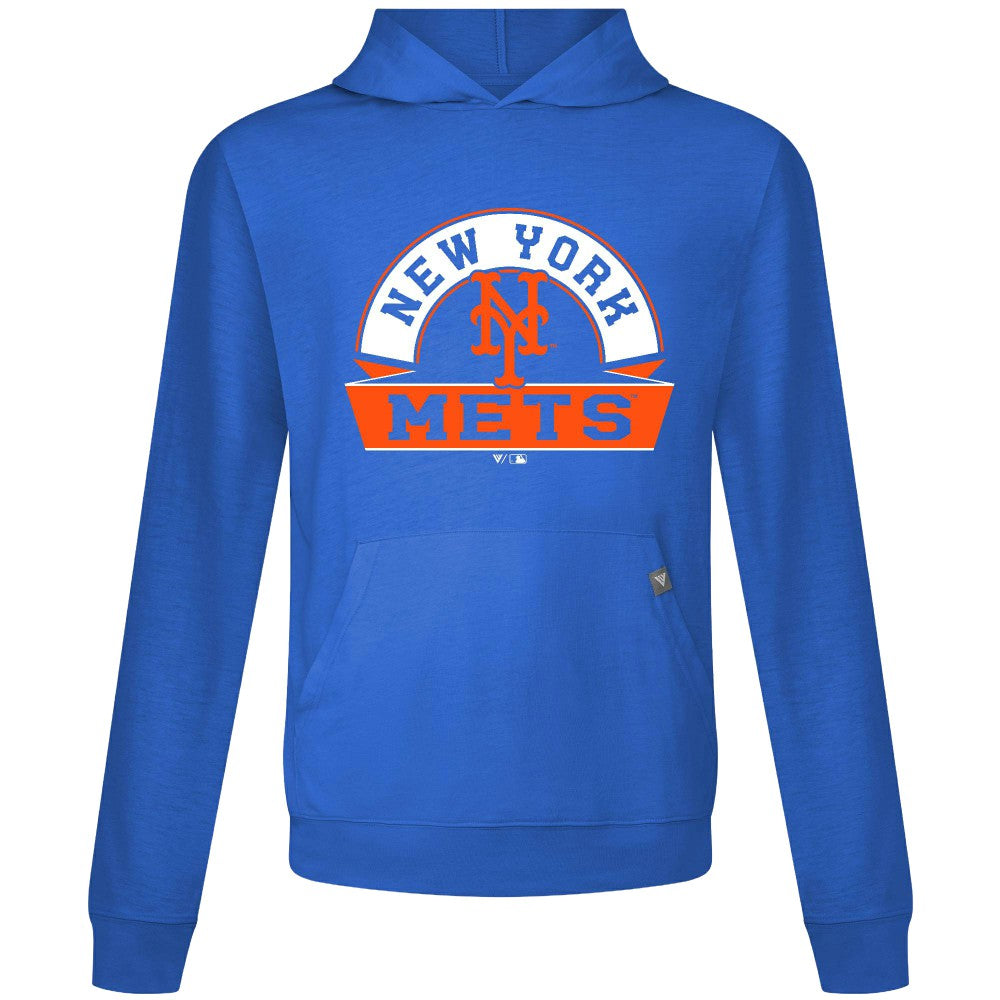 Royal New York Mets Levelwear Relay Banner Arch Pullover Hoodie