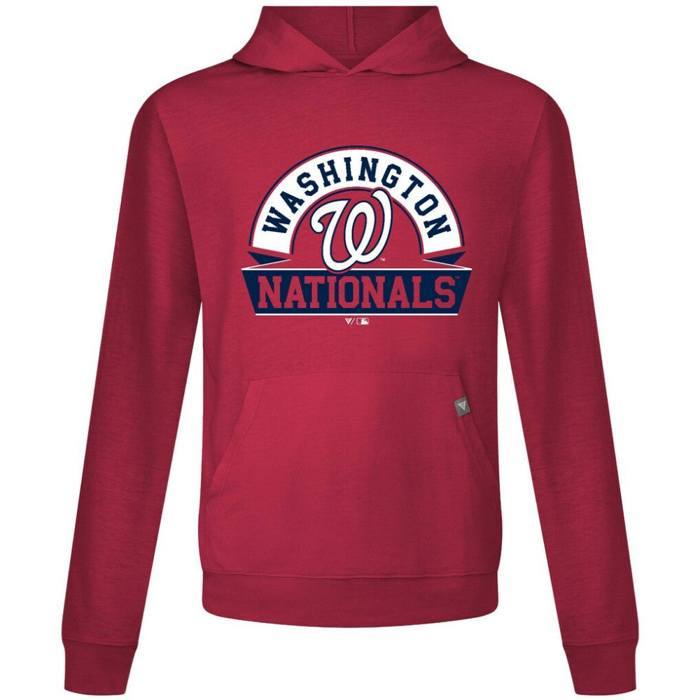 Red Washington Nationals Levelwear Relay Banner Arch Pullover Hoodie