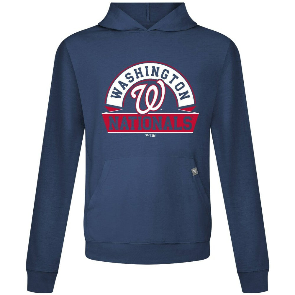 Navy Washington Nationals Levelwear Relay Banner Arch Pullover Hoodie