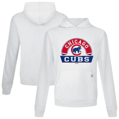 White Chicago Cubs Levelwear Relay Banner Arch Pullover Hoodie