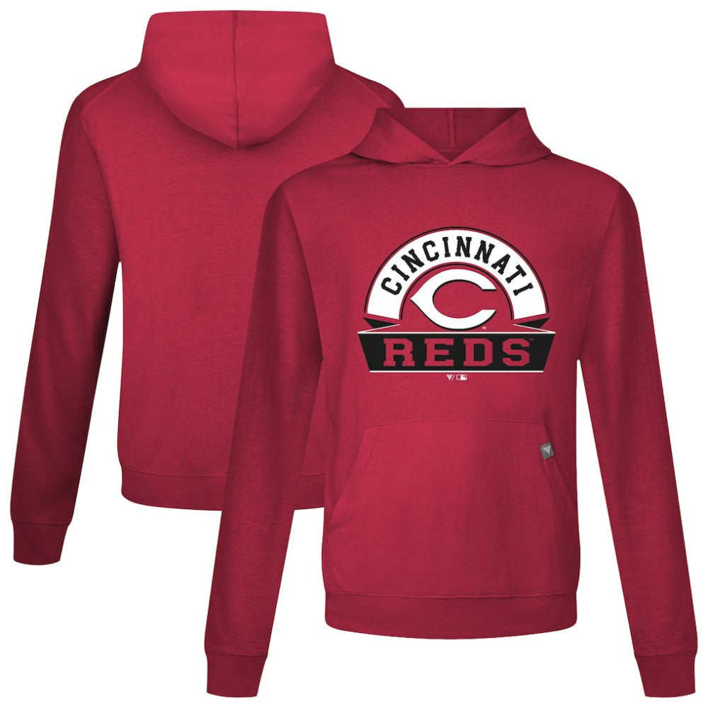 Red Cincinnati Reds Levelwear Relay Banner Arch Pullover Hoodie