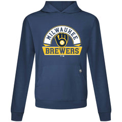 Navy Milwaukee Brewers Levelwear Relay Banner Arch Pullover Hoodie