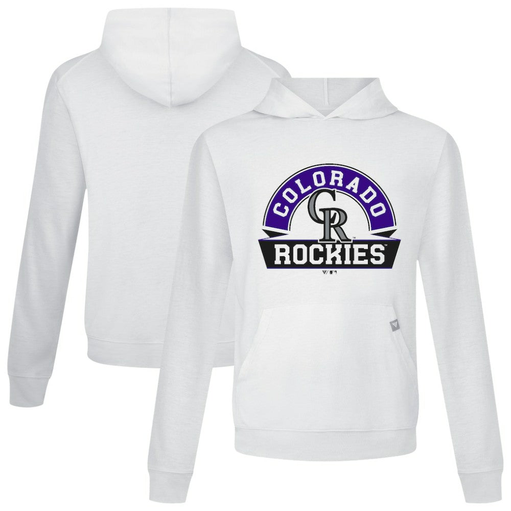 White Colorado Rockies Levelwear Relay Banner Arch Pullover Hoodie