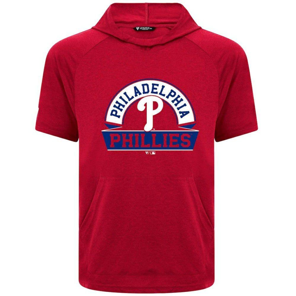 Red Philadelphia Phillies Levelwear Phase Banner Arch Hoodie T-Shirt