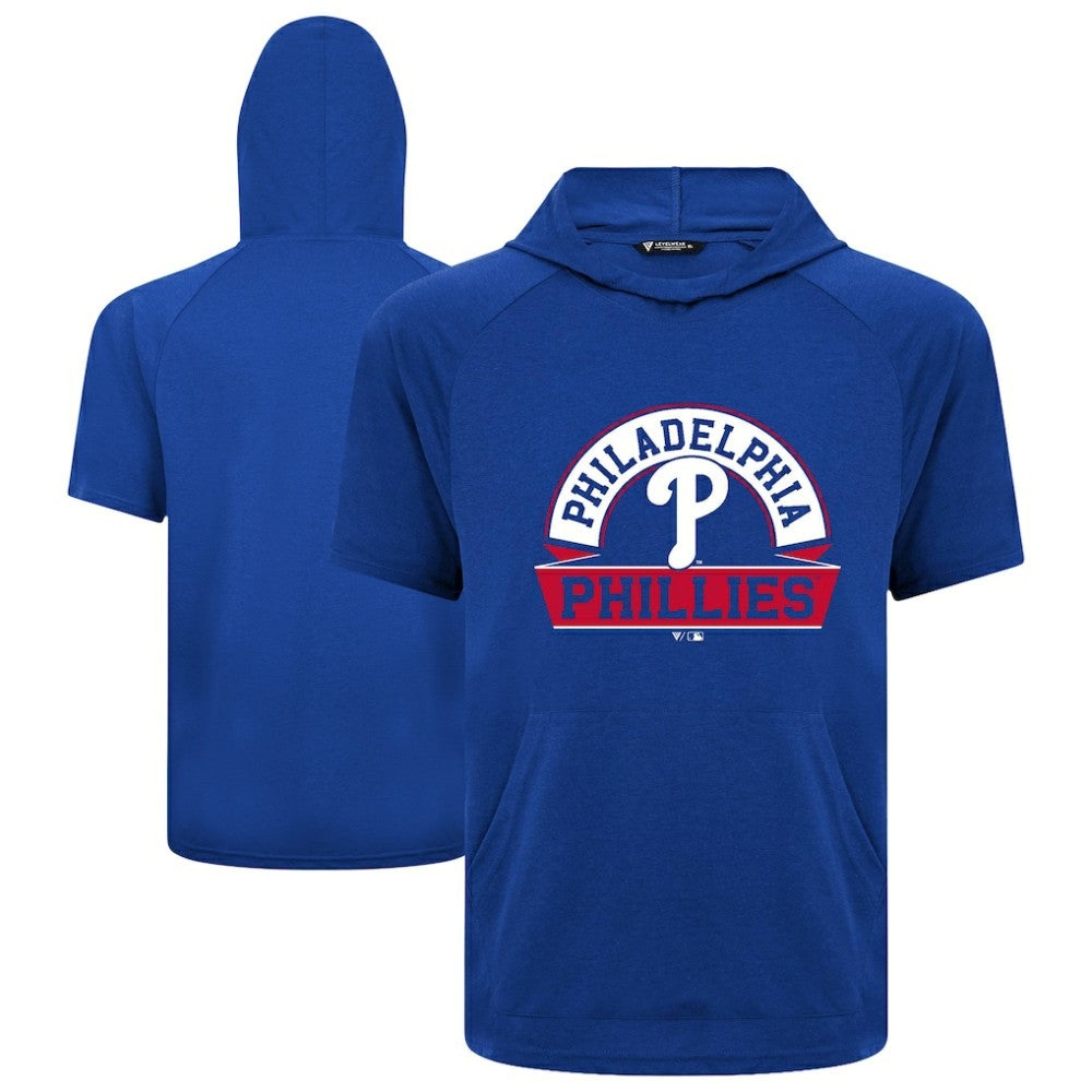 Royal Philadelphia Phillies Levelwear Phase Banner Arch Hoodie T-Shirt