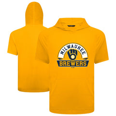 Gold Milwaukee Brewers Levelwear Phase Banner Arch Hoodie T-Shirt