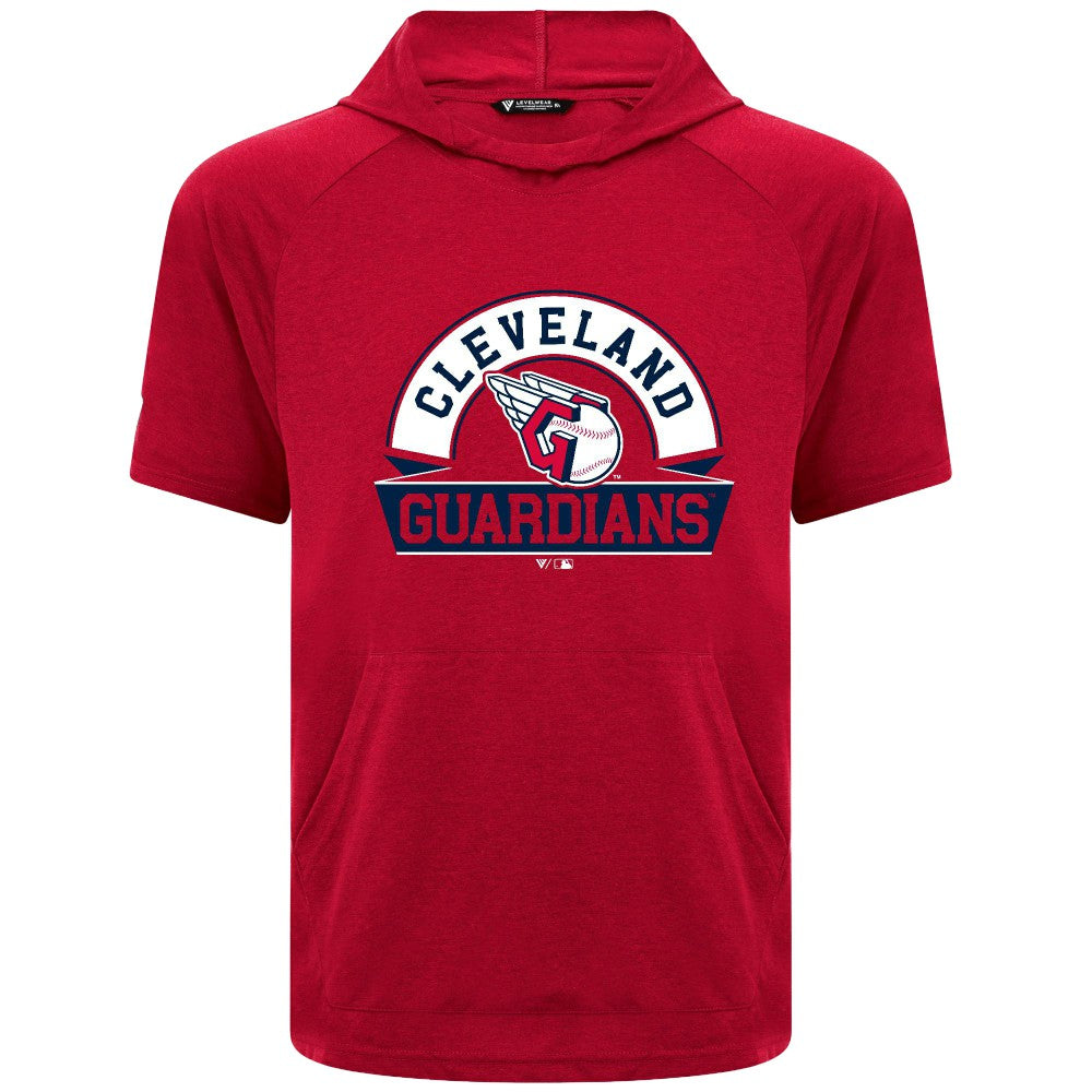 Red Cleveland Guardians Levelwear Phase Banner Arch Hoodie T-Shirt