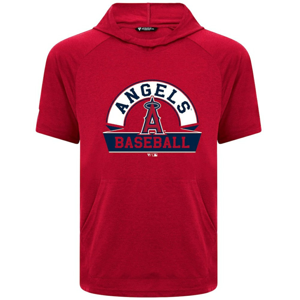 Red Los Angeles Angels Levelwear Phase Banner Arch Hoodie T-Shirt