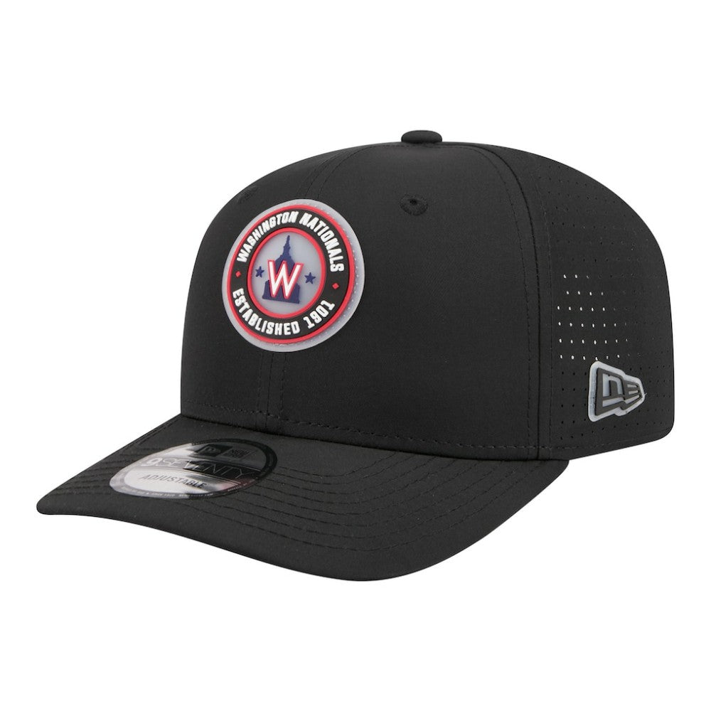 Black Washington Nationals New Era Circle 9SEVENTY Adjustable Hat