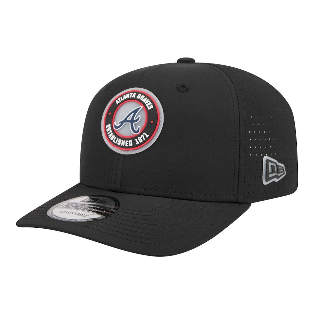 Black Atlanta Braves New Era Circle 9SEVENTY Adjustable Hat