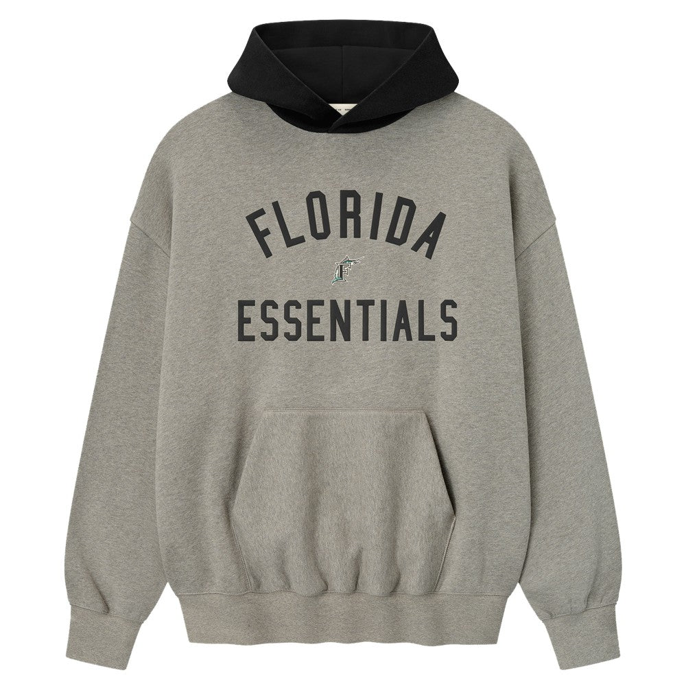 Warm Heather Gray/Black Florida Marlins Fear of God x MLB Sport Fit Hoodie