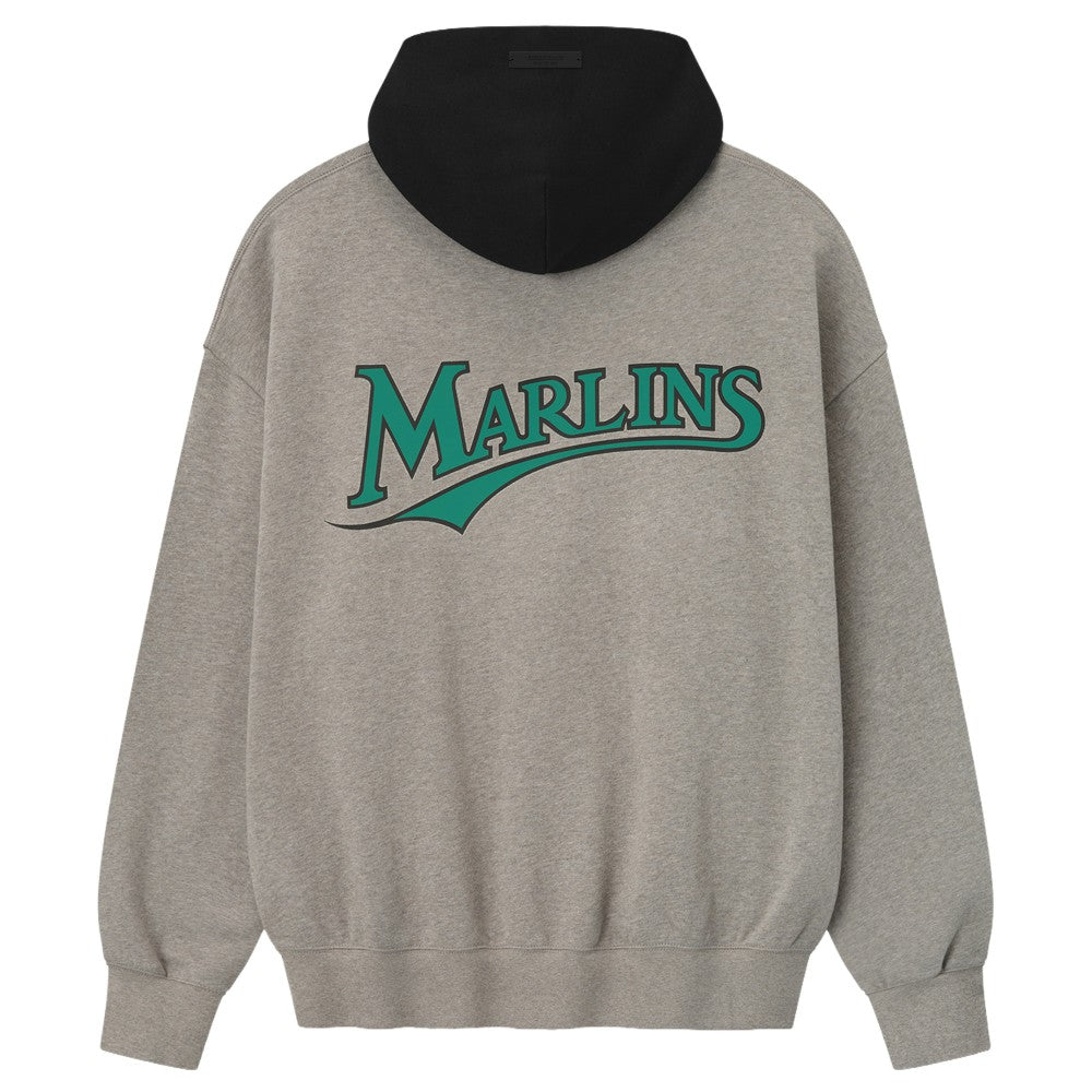 Warm Heather Gray/Black Florida Marlins Fear of God x MLB Sport Fit Hoodie