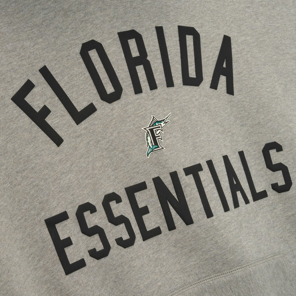 Warm Heather Gray/Black Florida Marlins Fear of God x MLB Sport Fit Hoodie