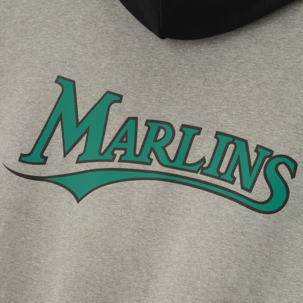 Warm Heather Gray/Black Florida Marlins Fear of God x MLB Sport Fit Hoodie