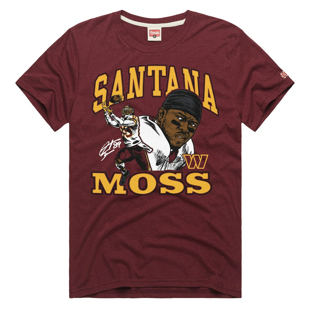 Santana Moss  Homage Unisex Retired Player Classic Caricature T-Shirt - Washington Commanders T-shirts