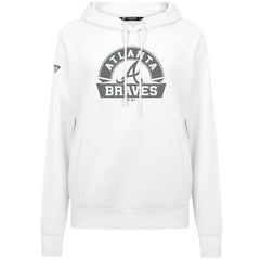 White Atlanta Braves Levelwear Women's Adorn Banner Arch Hoodie