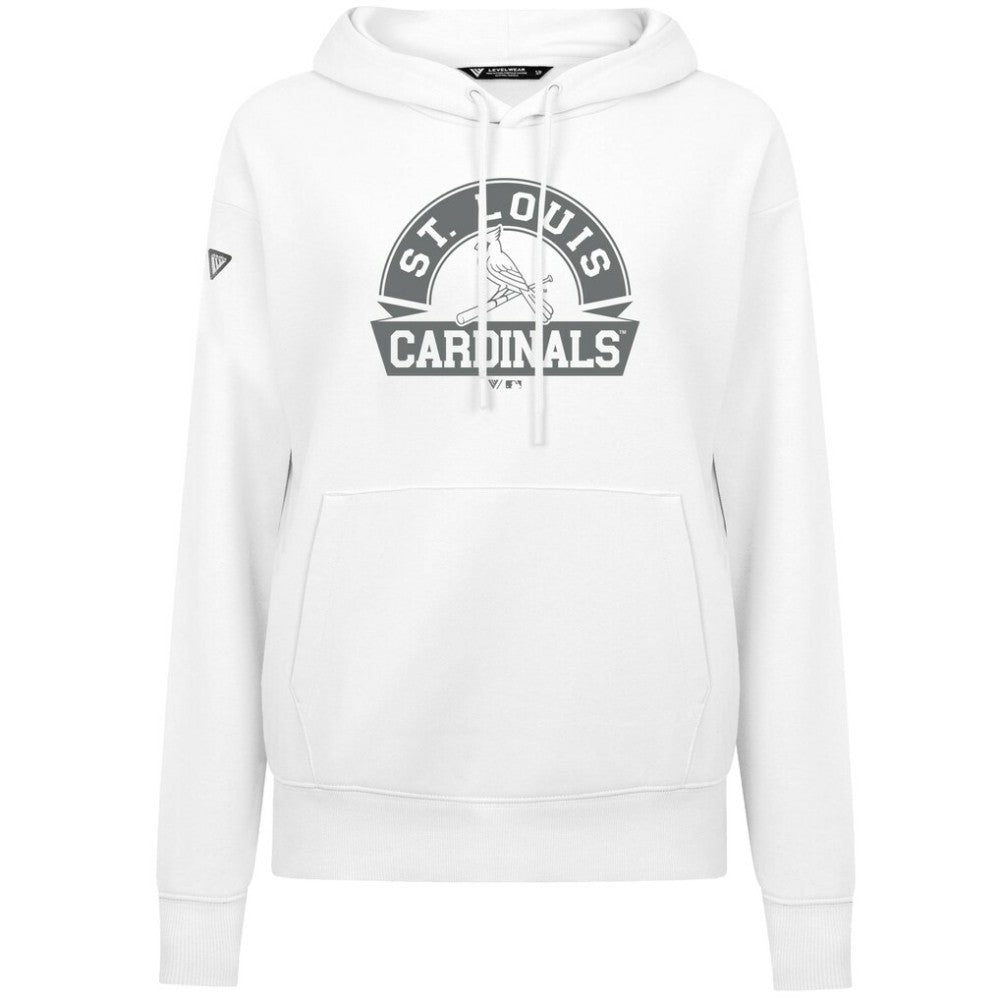 White St. Louis Cardinals Levelwear Women's Adorn Banner Arch Hoodie