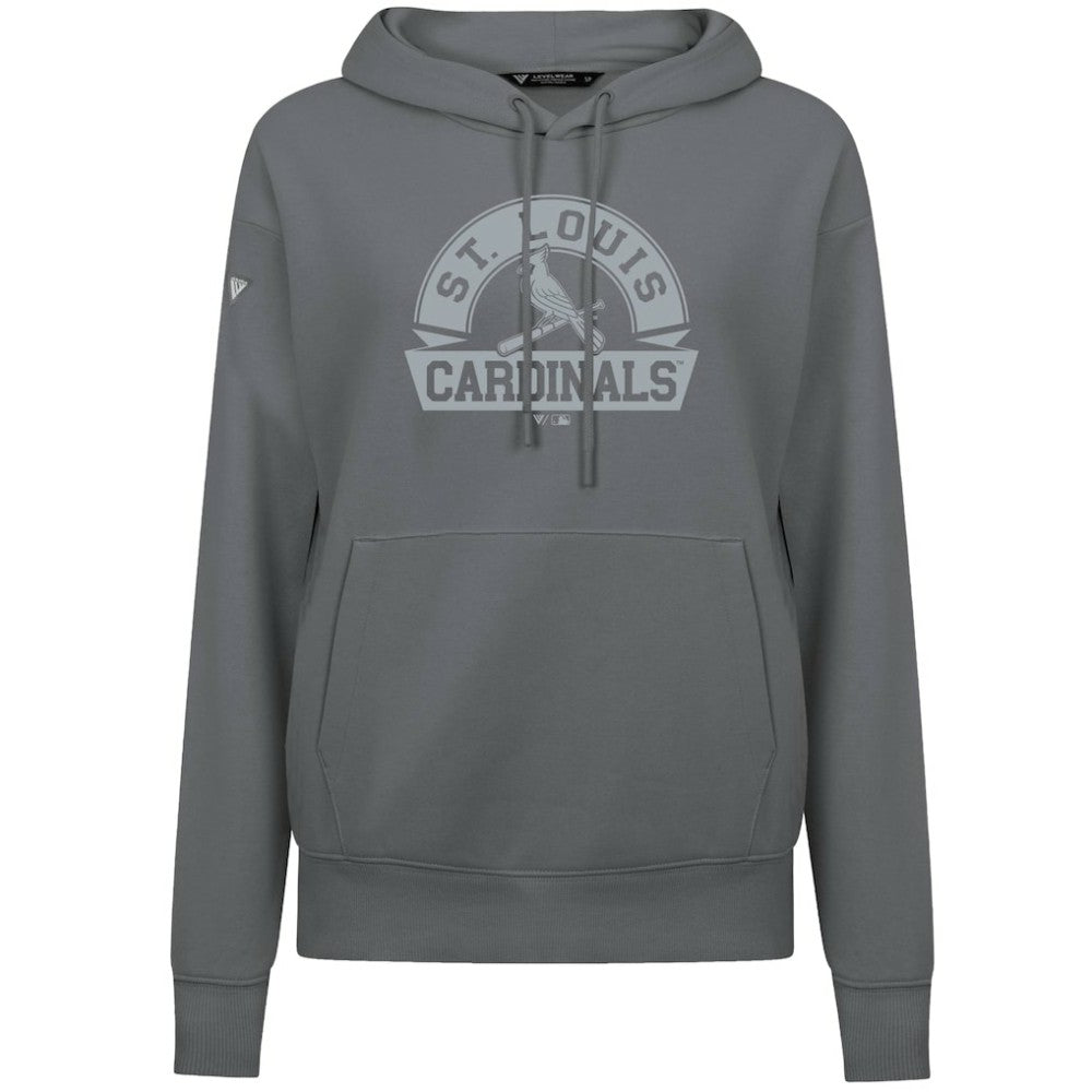 Stone St. Louis Cardinals Levelwear Women's Adorn Banner Arch Hoodie