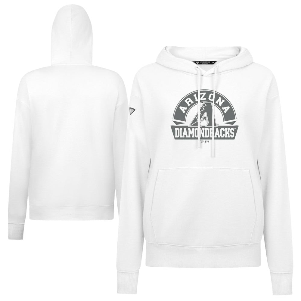 White Arizona Diamondbacks Levelwear Women's Adorn Banner Arch Hoodie