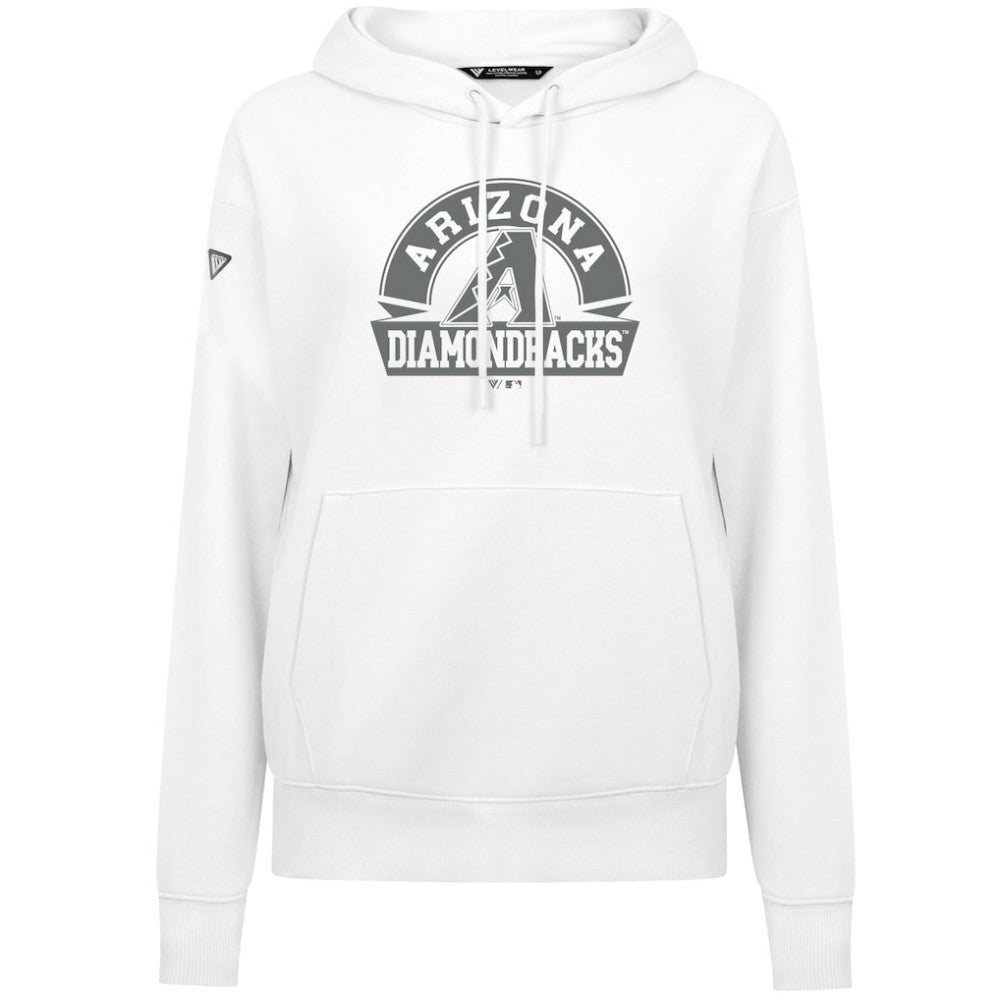 White Arizona Diamondbacks Levelwear Women's Adorn Banner Arch Hoodie