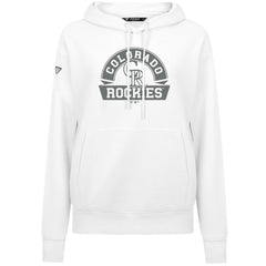 White Colorado Rockies Levelwear Women's Adorn Banner Arch Hoodie