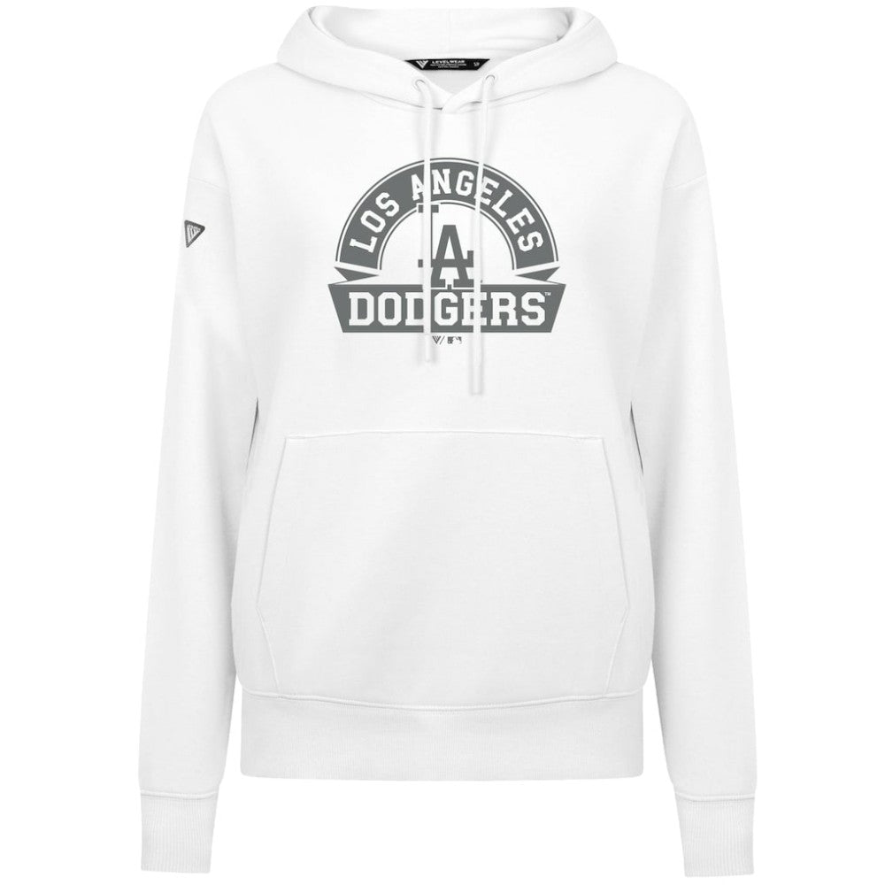 White Los Angeles Dodgers Levelwear Women's Adorn Banner Arch Hoodie