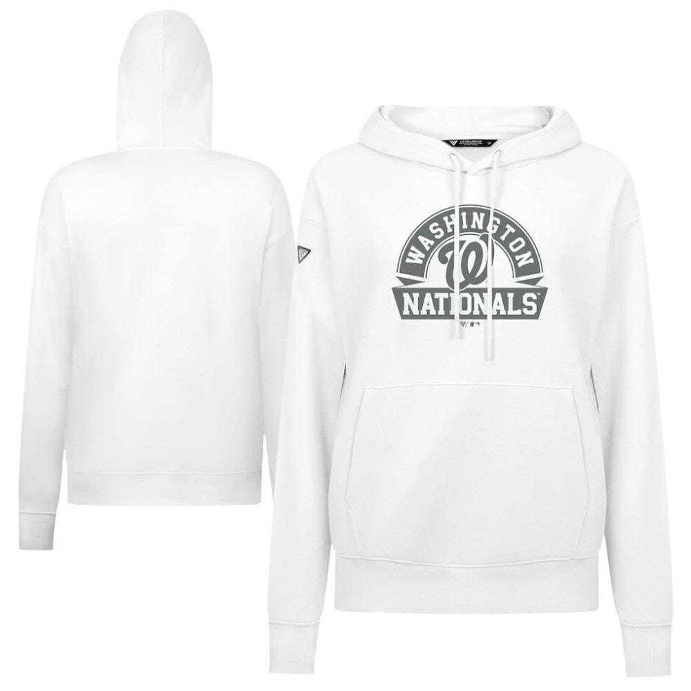 White Washington Nationals Levelwear Women's Adorn Banner Arch Hoodie