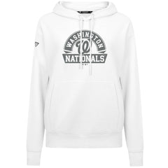 White Washington Nationals Levelwear Women's Adorn Banner Arch Hoodie