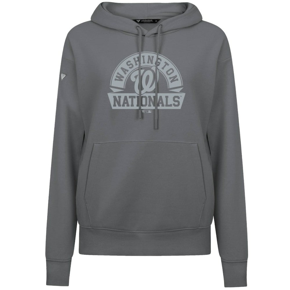 Stone Washington Nationals Levelwear Women's Adorn Banner Arch Hoodie
