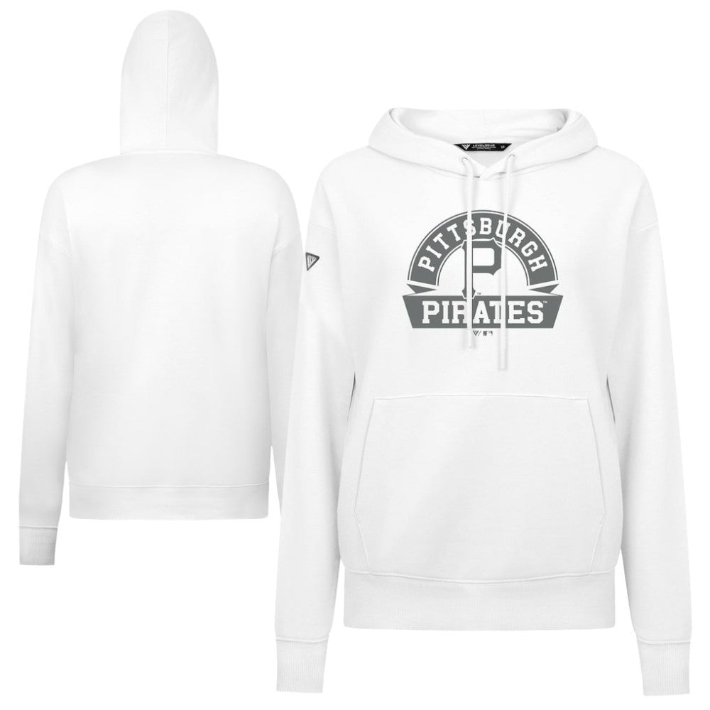 White Pittsburgh Pirates Levelwear Women's Adorn Banner Arch Hoodie