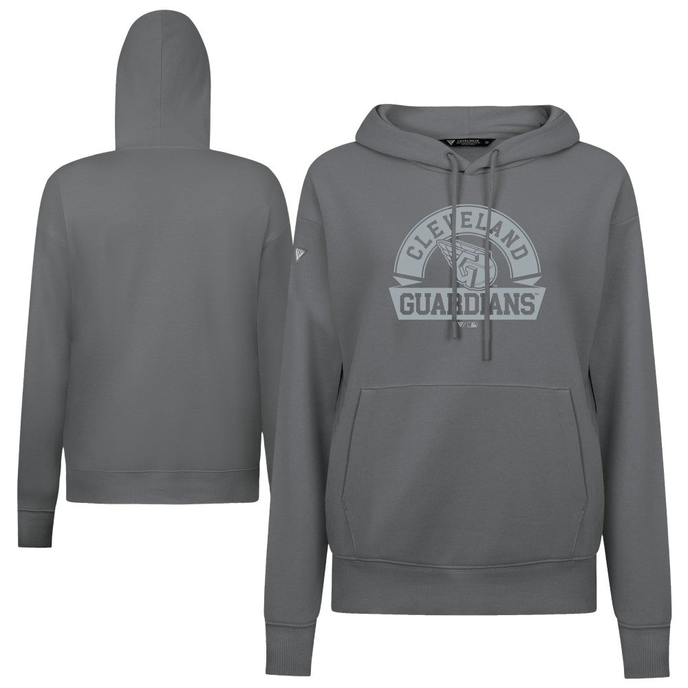Stone Cleveland Guardians Levelwear Women's Adorn Banner Arch Hoodie