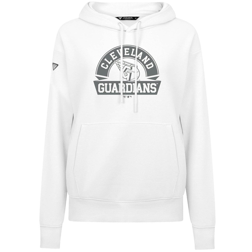 White Cleveland Guardians Levelwear Women's Adorn Banner Arch Hoodie