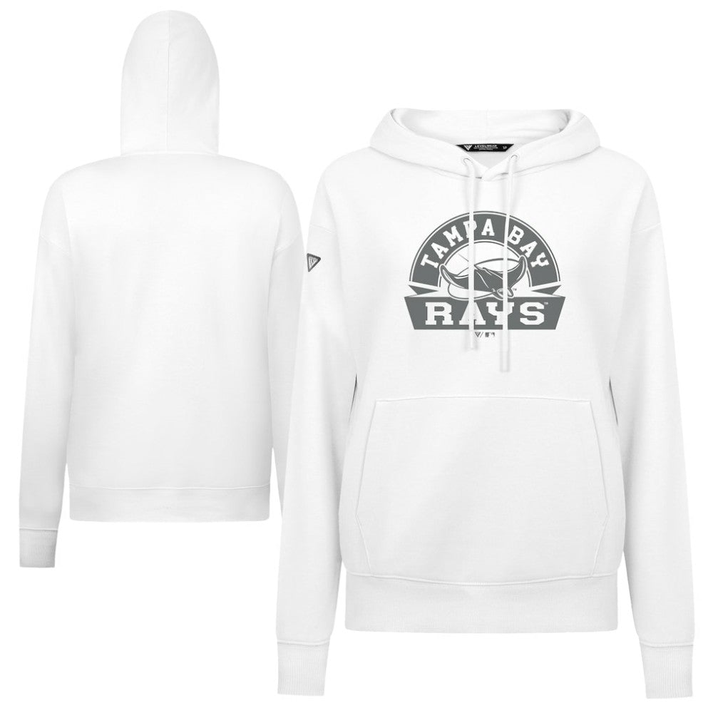 White Tampa Bay Rays Levelwear Women's Adorn Banner Arch Hoodie