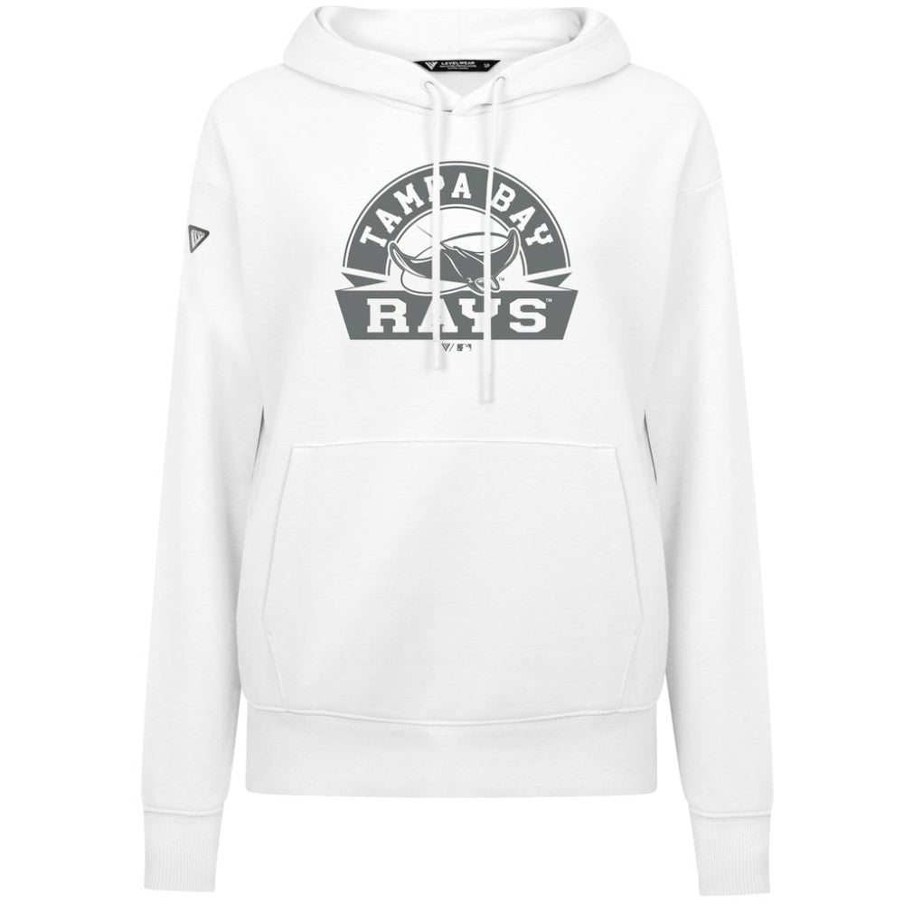 White Tampa Bay Rays Levelwear Women's Adorn Banner Arch Hoodie